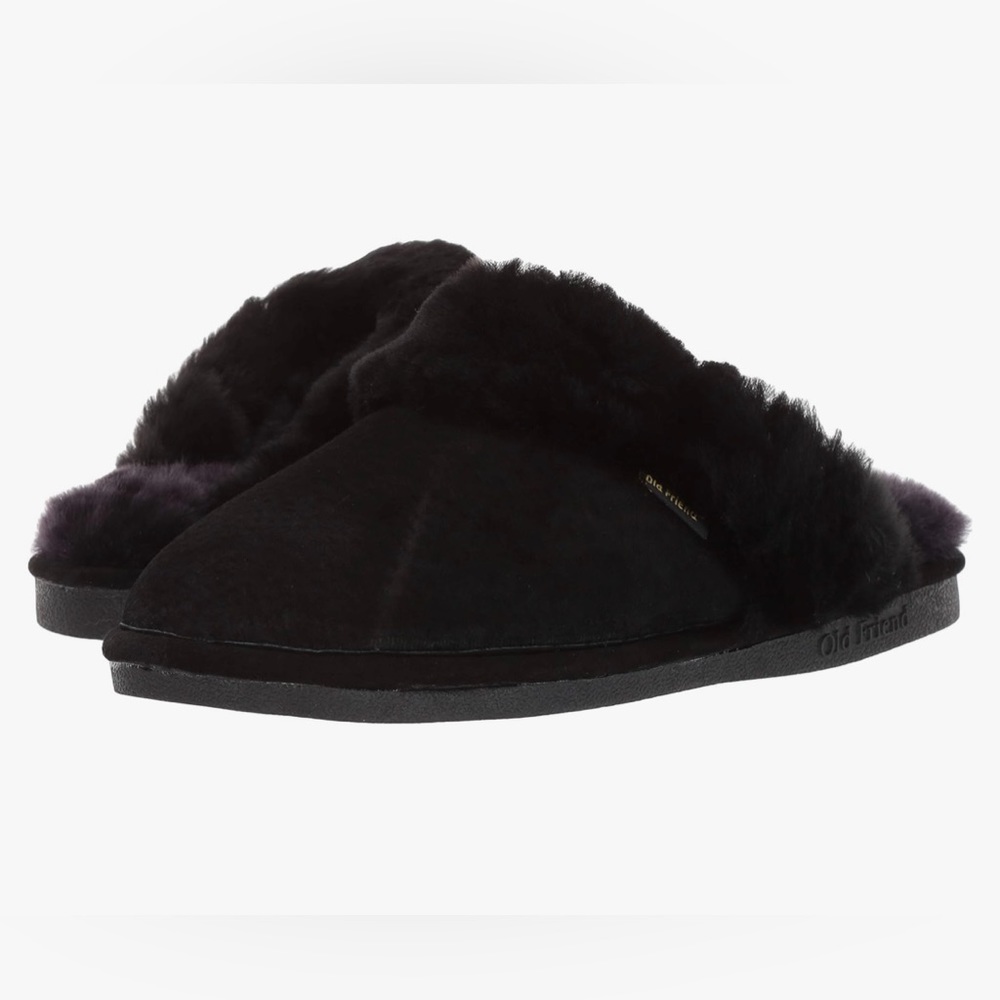 Old Friend Footwear suede and fleece slippers in Scuff size 6.